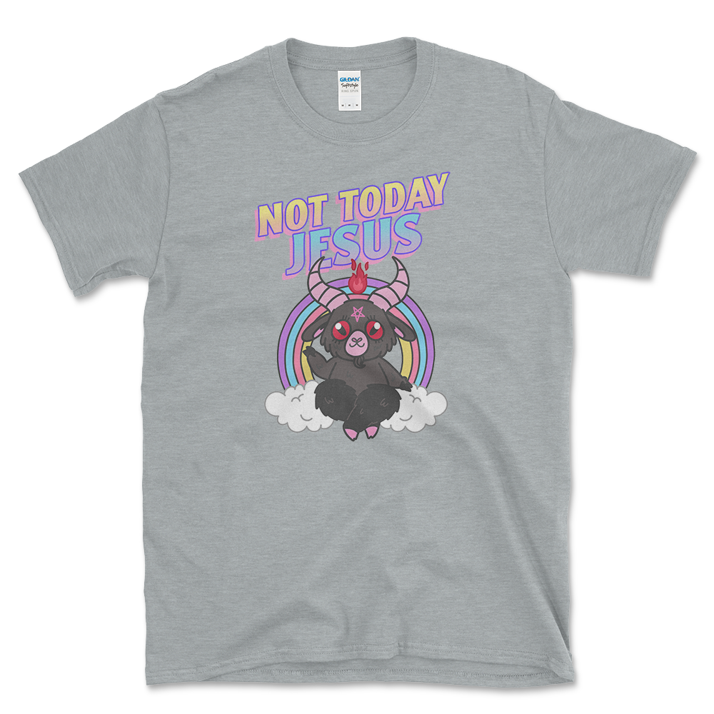 Mocking Jesus Baphomet T-shirt Sport Grey by Left Arrow Tees