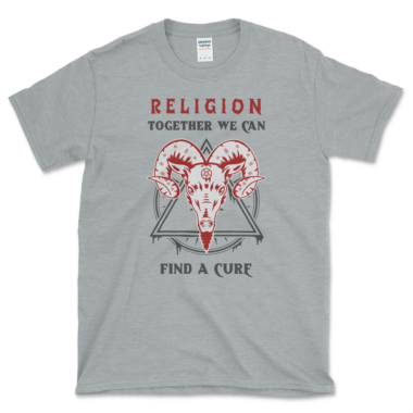 Find A Cure For Religion T-shirt Sport Grey by Left Arrow Tees