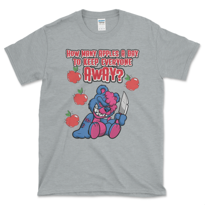 Murderous Teddy Bear T-shirt Sport Grey by Left Arrow Tees