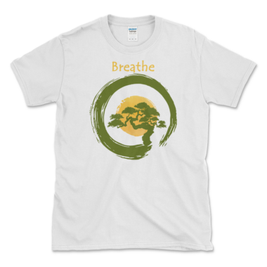Breathe Meditation Practitioner T-shirt White by Left Arrow Tees
