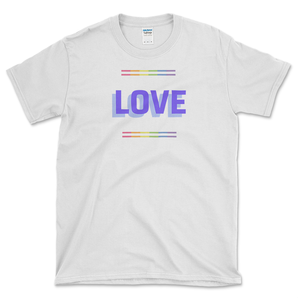 Love Gay Pride T-shirt White by Left Arrow Tees