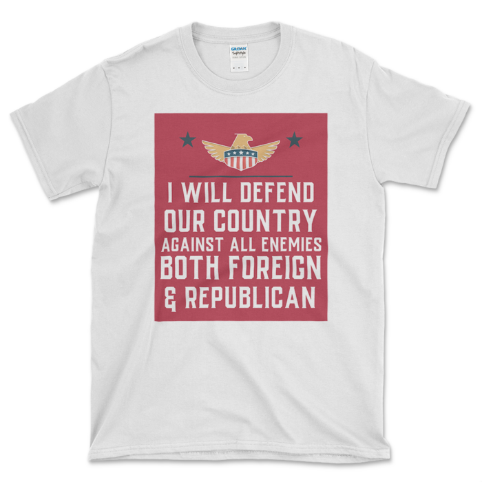 Against Republicans T-shirt White by Left Arrow Tees