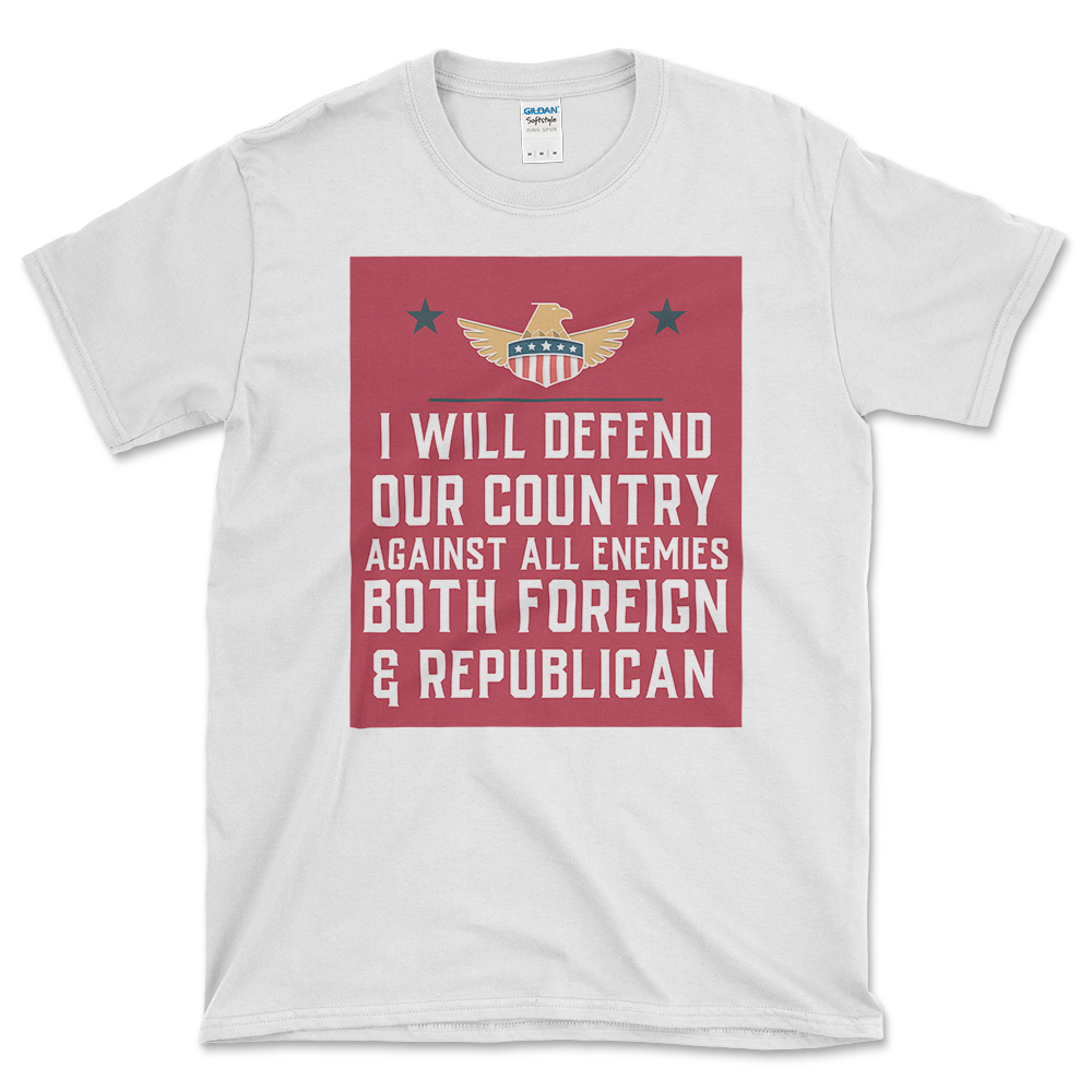Against Republicans T-shirt White by Left Arrow Tees