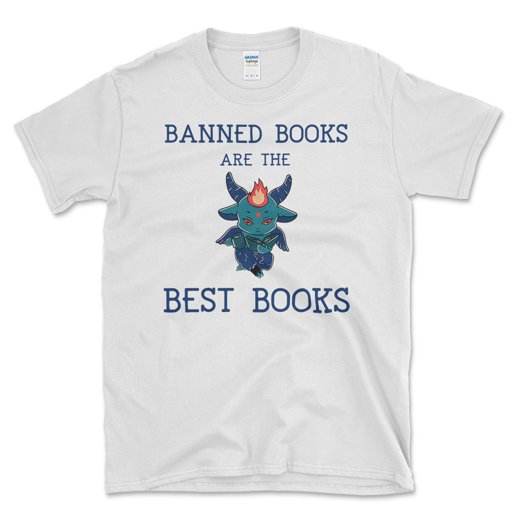 Forbidden Books T-shirt White by Left Arrow Tees