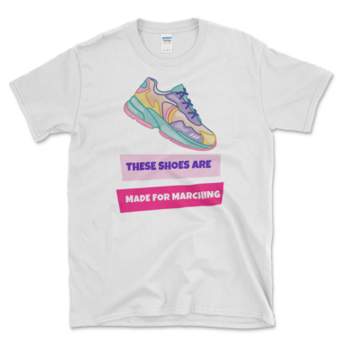 Womens March T-shirt White by Left Arrow Tees