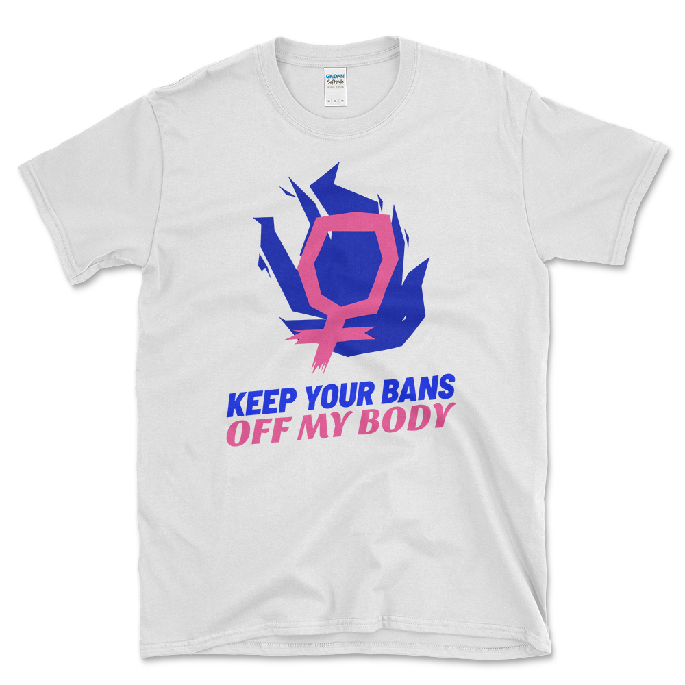 Bodily Autonomy White T-shirt by Left Arrow Tees
