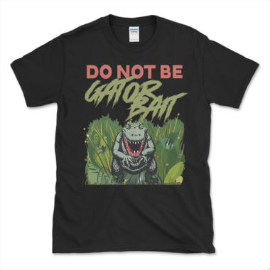 Scared Of Alligator t-shirt Black by Left Arrow Tees