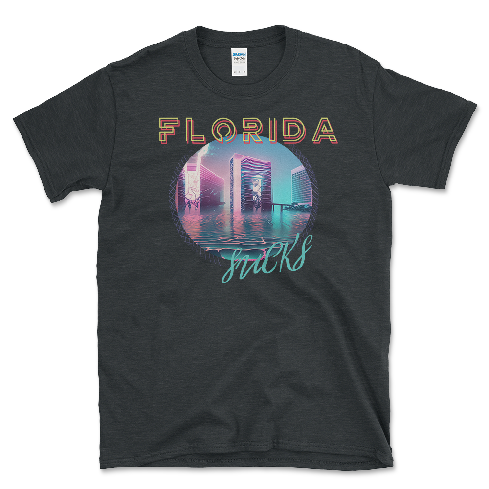 Anti Florida T-shirt Dark Heather by Left Arrow Tees