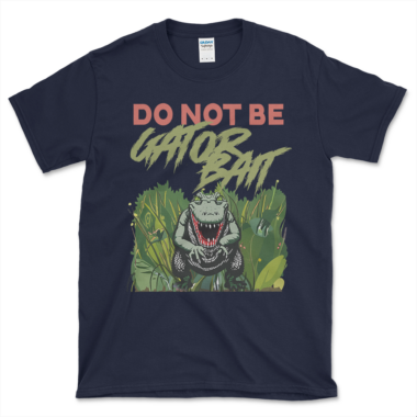 Scared Of Alligator t-shirt Navy by Left Arrow Tees