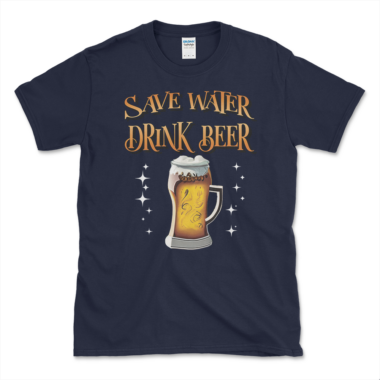 Eco Conscience Beer Drinkers T-shirt Navy by Left Arrow Tees