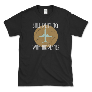Airplane and Rc Pilots T-shirt Black by Left Arrow Tees