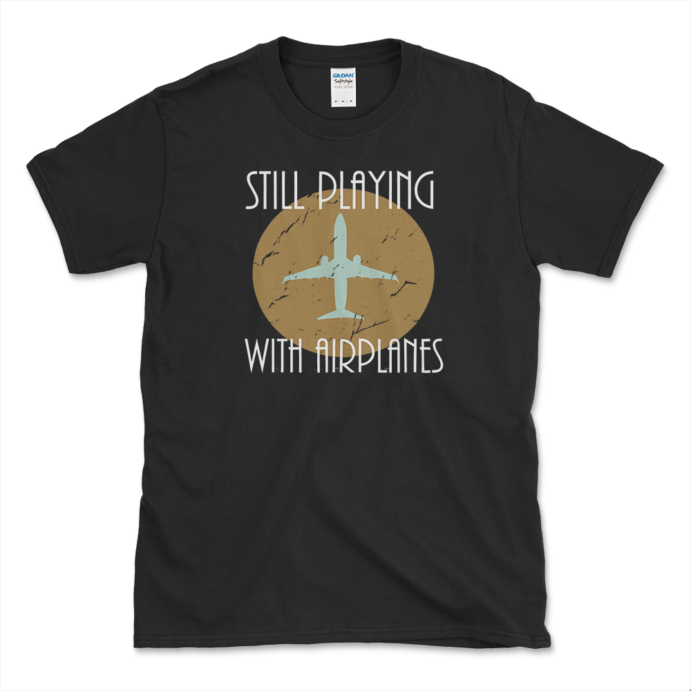 Airplane and Rc Pilots T-shirt Black by Left Arrow Tees