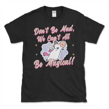 Snarky Magical Unicorn T-shirt Black by Left Arrow Tees