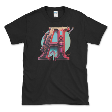 Graphic Only Atheism Logo Scarlet Letter T-shirt Black by Left Arrow Tees