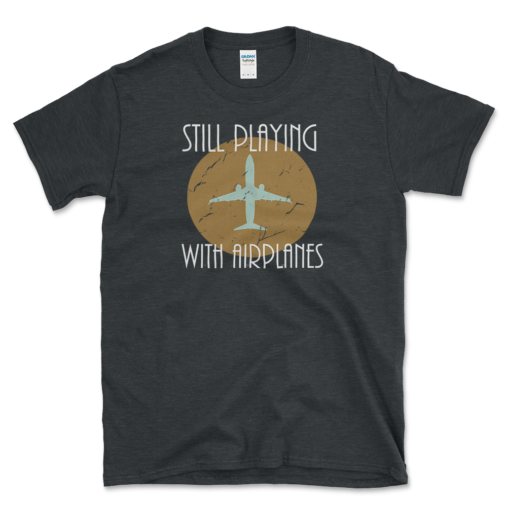 Airplane and Rc Pilots T-shirt Dark Heather by Left Arrow Tees
