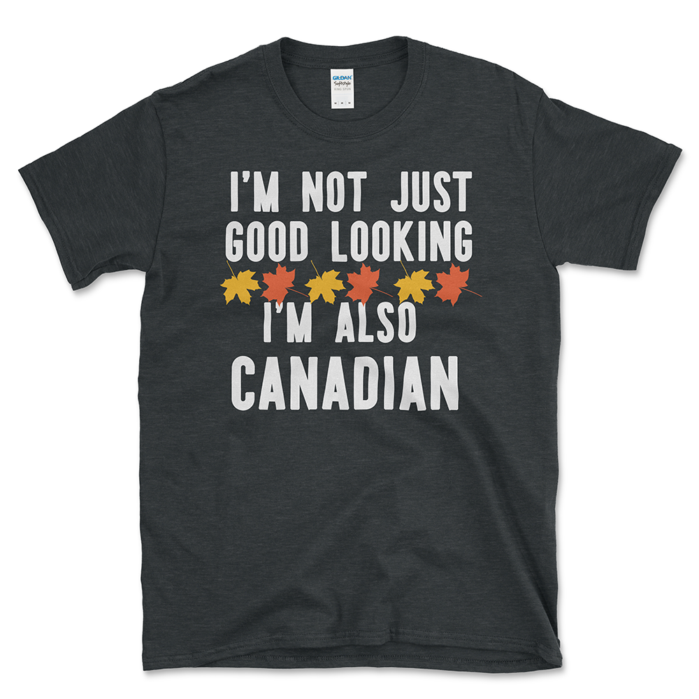 Funny Canadaian T-shirt Dark Heather by Left Arrow Tees