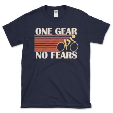 Fixed Gear Bicycle T-shirt Navy by Left Arrow Tees