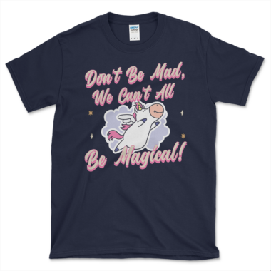 unisex-basic-softstyle-t-shirt-navy-front-64e352ba496b7.png Snarky Magical Unicorn T-shirt Navy by Left Arrow Tees