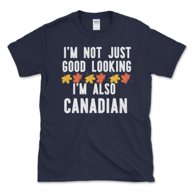 Funny Canadaian T-shirt Navy by Left Arrow Tees