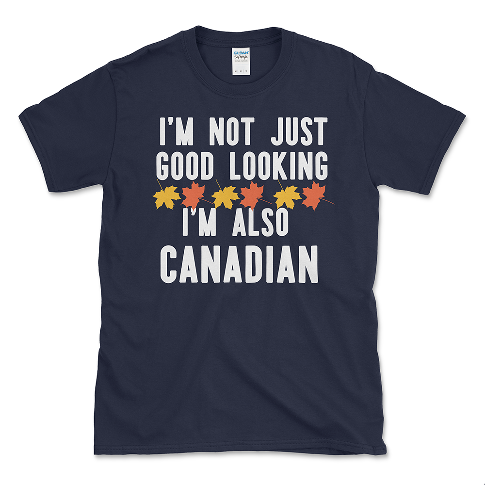 Funny Canadaian T-shirt Navy by Left Arrow Tees