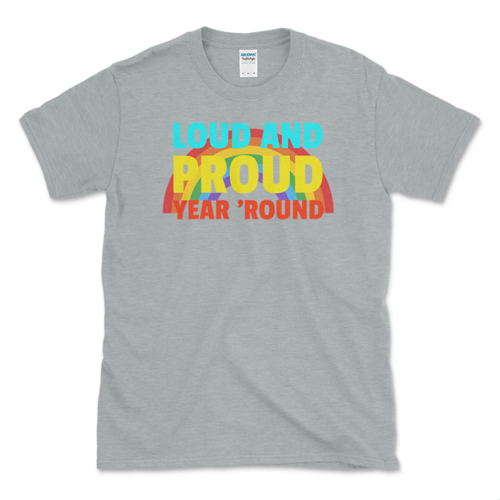 Year Around Pride Month T Shirt sport grey by Left Arrow Tees