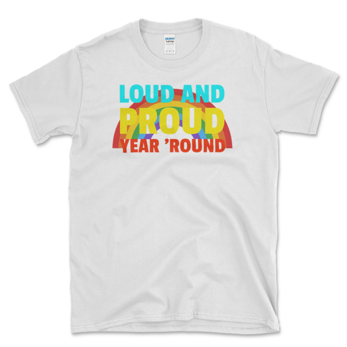 Year Around Pride Month T Shirt white by Left Arrow Tees