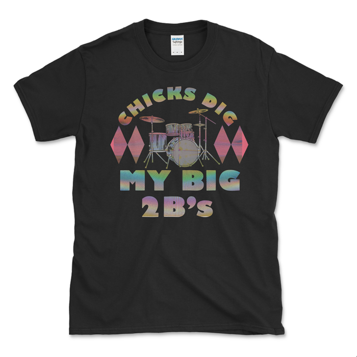 Large 2b Drum Stick Joke T-shirt Black by Left Arrow Tees