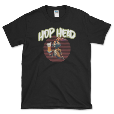 Hop Head Beer T-shirt Black by Left Arrow Tees