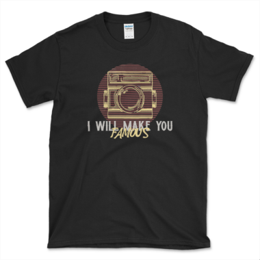 Vintage Camera Photography T-shirt Black by Left Arrow Tees