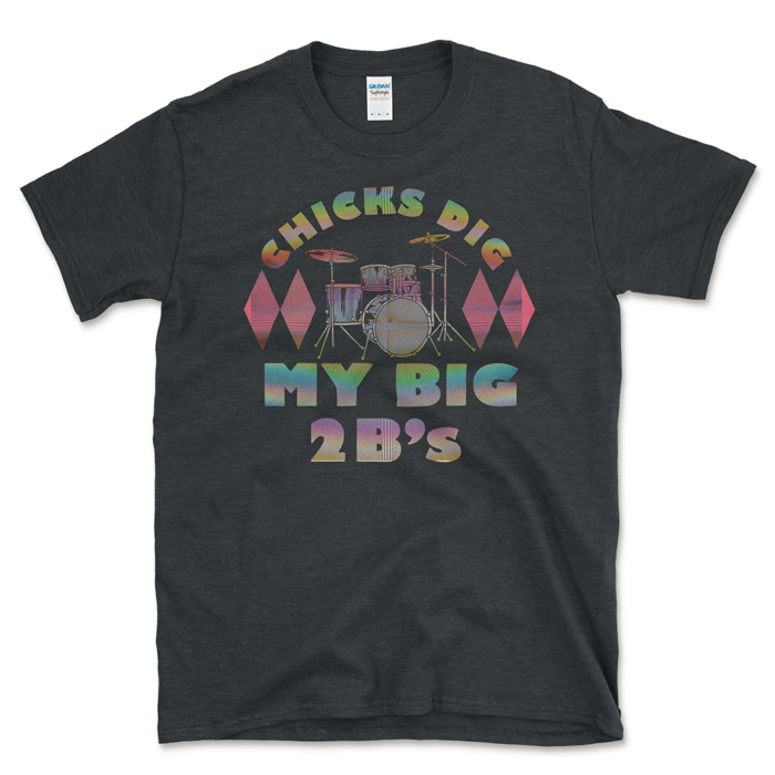 Large 2b Drum Stick Joke T-shirt Dark Heather by Left Arrow Tees