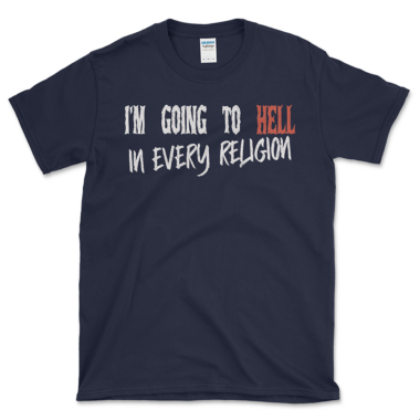Irreverent Anti-Religion T-shirt Navy by Left Arrow Tees