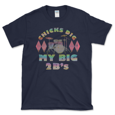 Large 2b Drum Stick Joke T-shirt Navy by Left Arrow Tees