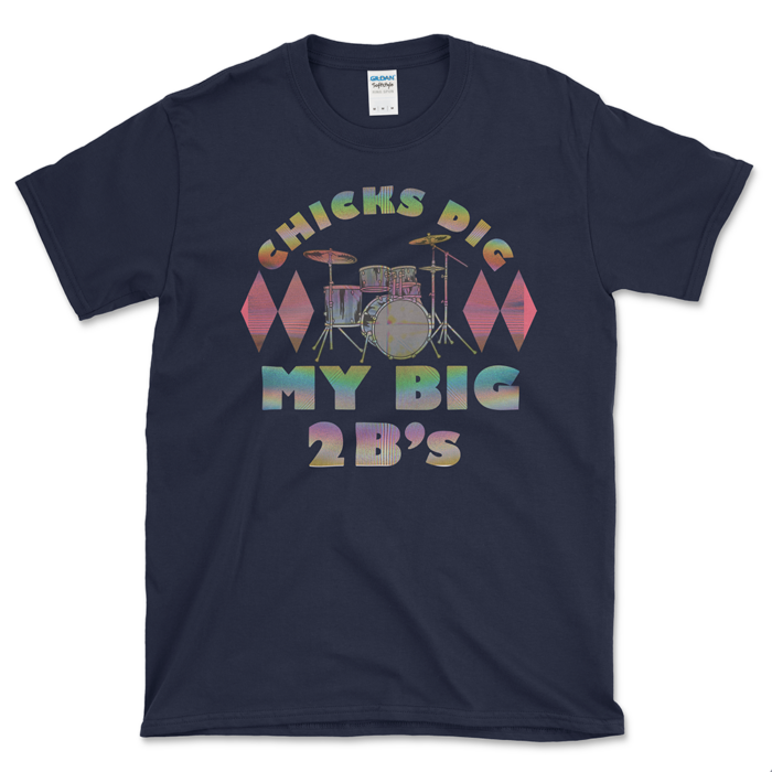 Large 2b Drum Stick Joke T-shirt Navy by Left Arrow Tees