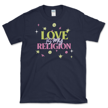 unisex-basic-softstyle-t-shirt-navy-front-64f660c7b06bd.png Lgbtqia+ atheism quote t shirt Navy by Left Arrow Tees