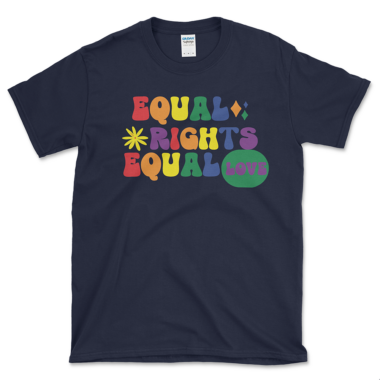 unisex-basic-softstyle-t-shirt-navy-front-64f6678d2c07e.png LGBTQIA+ Activist T-shirt Navy by Left Arrow Tees
