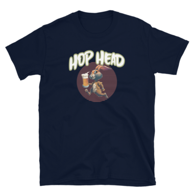 Hop Head Beer T-shirt Navy by Left Arrow Tees