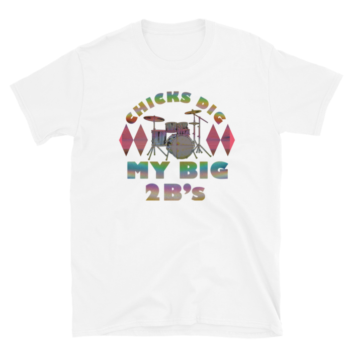 Large 2b Drum Stick Joke T-shirt White by Left Arrow Tees