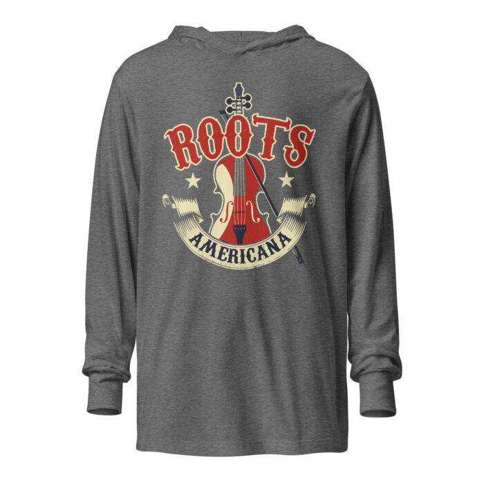 American Country Music Hooded T-shirt Grey TRi-blend by Left Arrow Tees