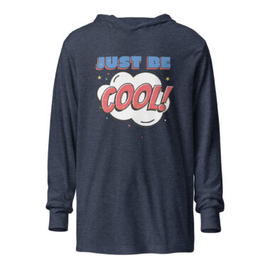 unisex-hooded-long-sleeve-tee-heather-navy-front-64f235d7a81a4.jpg Cool Comic Book Style Hooded T-shirt HEather Navy by Left Arrow Tees