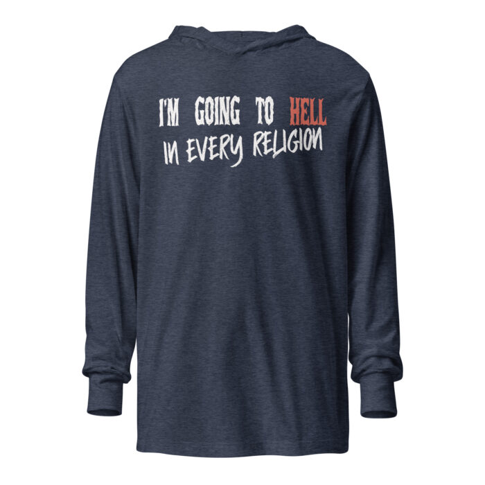 Irreverent Mocking Religion T-shirt Heather Navy by Left Arrow Tees