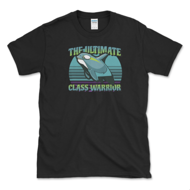 Orca Uprising T-shirt for Class War by Left Arrow Tees Black