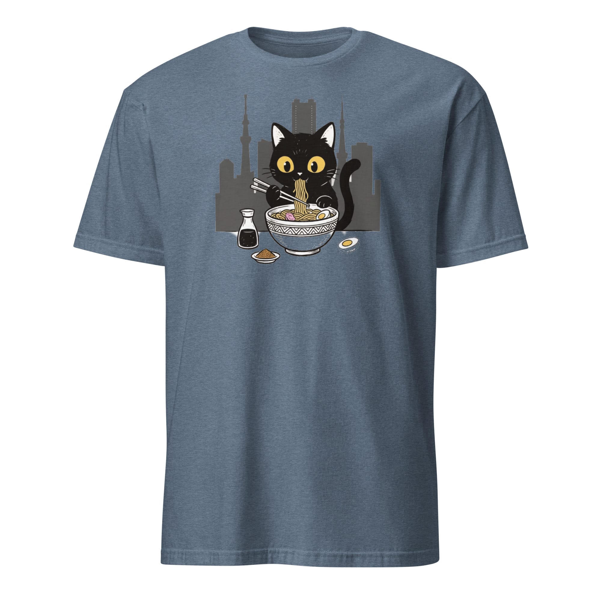 Anime Cat Eating Ramen T-Shirt - Image 6